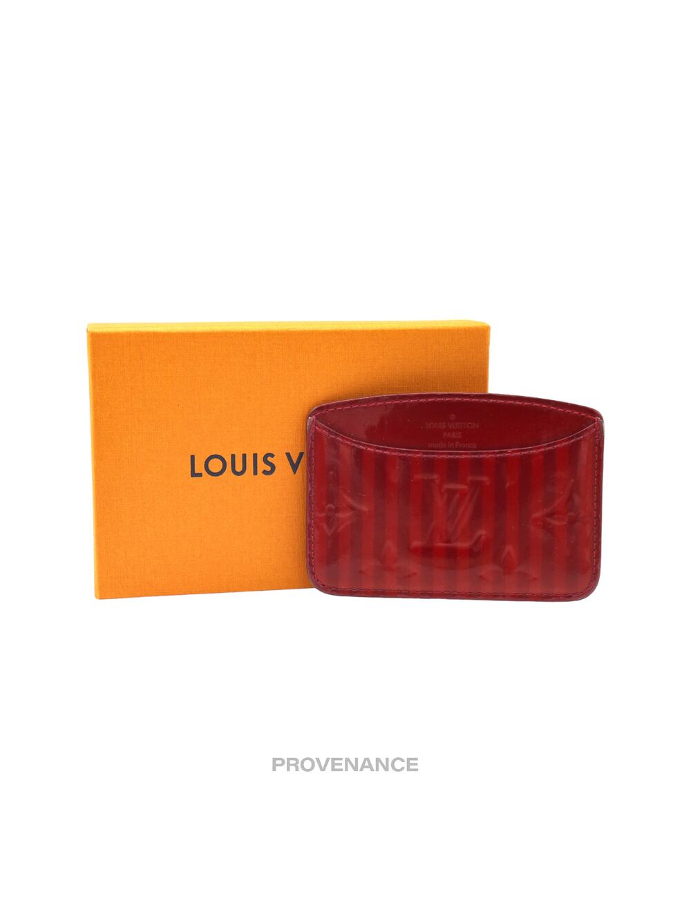 🔴 Louis Vuitton Card Wallet -  Red Vernis Rayures